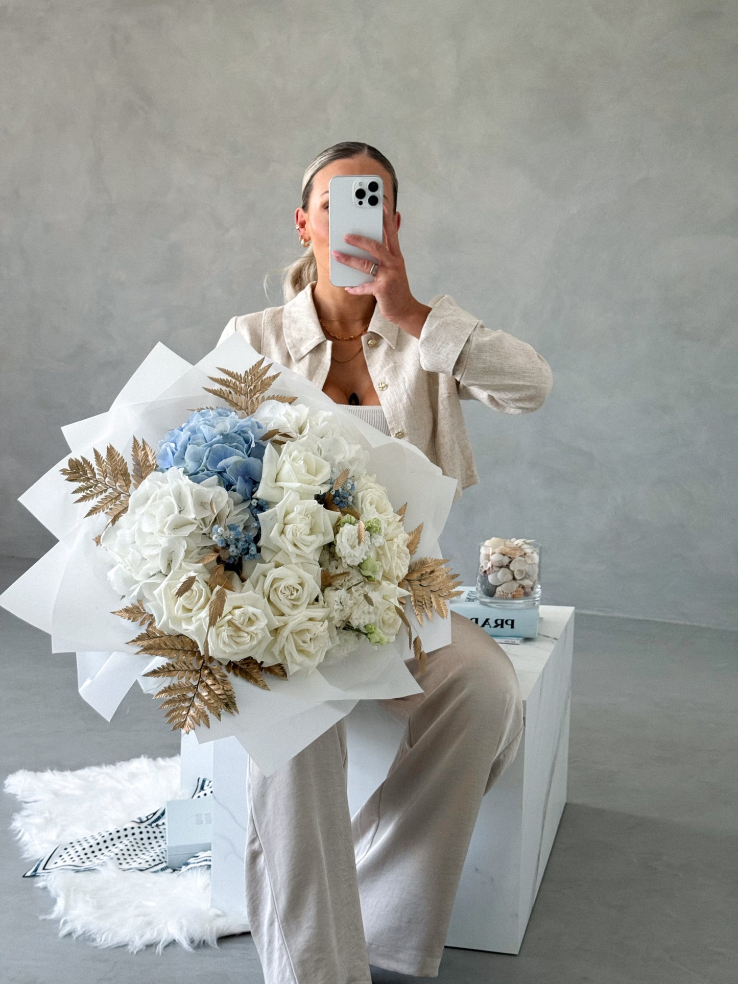 Soft Blue & Gold