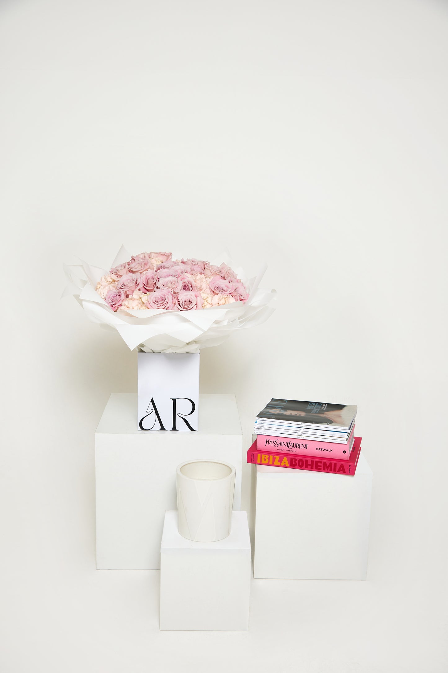 Compact Pink Rose & Hydrangea