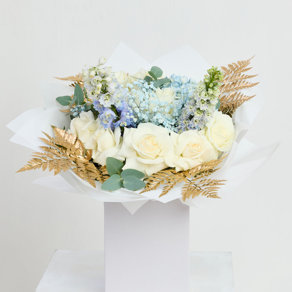 Blue with gold