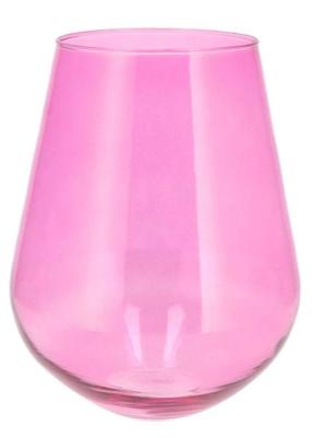 Fuschia medium wide glass vase