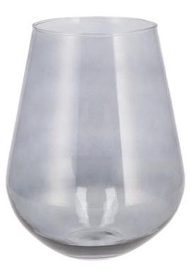 Grey medium wide glass vase